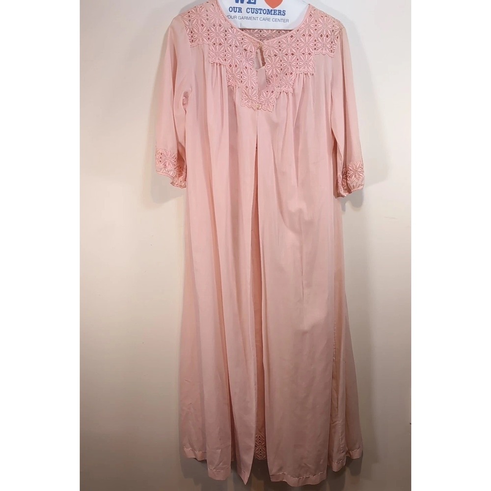 Vtg Henson Kickernick pink gown/robe negligee Negligee Affair Sz M Grannycore